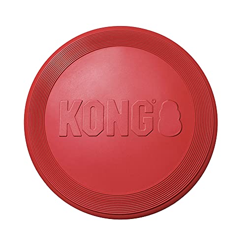 KONG Flyer - Tough Dog Toy - Durable Rubber Flying Disc Dog Toy - Outdoor Dog Toy for Fetch - Dog Chase Toy - Small Dogs